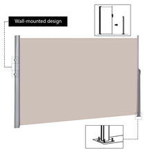 Load image into Gallery viewer, Gymax 118.5'' x 71'' Patio Retractable Folding Side Awning Screen Privacy Divider Beige