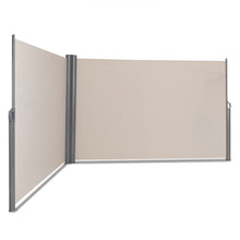 Load image into Gallery viewer, Gymax 237'' x 71'' H Patio Retractable Double Folding Side Awning Screen Divider Beige