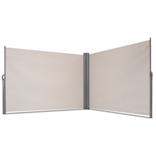Load image into Gallery viewer, Gymax 237'' x 71'' H Patio Retractable Double Folding Side Awning Screen Divider Beige