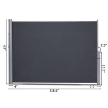 Load image into Gallery viewer, Gymax 118.5''x 63'' H Patio Retractable Folding Side Awning Screen Privacy Divider