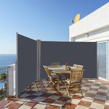 Load image into Gallery viewer, Gymax 237''x 63'' H Patio Retractable Double Folding Side Awning Screen Divider