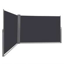 Load image into Gallery viewer, Gymax 237''x 63'' H Patio Retractable Double Folding Side Awning Screen Divider