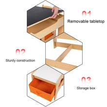 Load image into Gallery viewer, Gymax Children Kids Table Chairs Set With Storage Boxes Blackboard Whiteboard Drawing