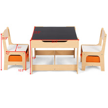Load image into Gallery viewer, Gymax Children Kids Table Chairs Set With Storage Boxes Blackboard Whiteboard Drawing