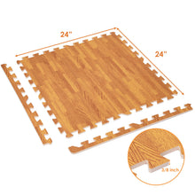 Load image into Gallery viewer, Gymax 12 Pieces EVA Foam Floor Interlocking Tile Mat w/ Natural Wood Grain