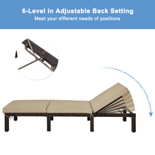 Load image into Gallery viewer, Gymax Patio Rattan Chaise Lounge Chair Recliner Outdoor w/ 6 Positions Cushion