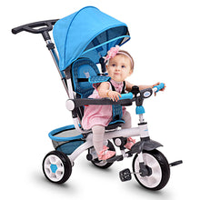 Load image into Gallery viewer, Gymax Blue Baby Stroller Tricycle Detachable Learning Toy Bike