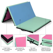 Load image into Gallery viewer, Gymax 4'x6'x2'' Portable Tri-fold PU Gymnastic Mat Exercise Aerobics Gym Fitness