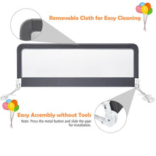 Load image into Gallery viewer, Gymax 59?¡¥?¡¥ Breathable Baby Children Toddlers Bed Rail Guard Safety Swing Down Gray