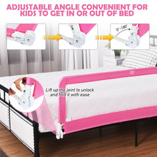 Load image into Gallery viewer, Gymax 59'' Breathable Baby Children Toddlers Bed Rail Guard Safety Swing Down Pink