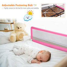 Load image into Gallery viewer, Gymax 59'' Breathable Baby Children Toddlers Bed Rail Guard Safety Swing Down Pink