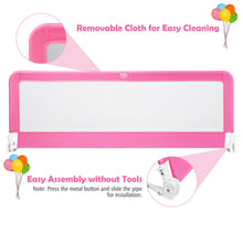 Load image into Gallery viewer, Gymax 59'' Breathable Baby Children Toddlers Bed Rail Guard Safety Swing Down Pink