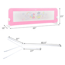 Load image into Gallery viewer, Gymax 69'' Breathable Baby Children Toddlers Bed Rail Guard Safety Swing Down Pink