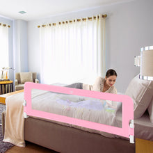 Load image into Gallery viewer, Gymax 69'' Breathable Baby Children Toddlers Bed Rail Guard Safety Swing Down Pink