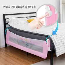 Load image into Gallery viewer, Gymax 69'' Breathable Baby Children Toddlers Bed Rail Guard Safety Swing Down Pink