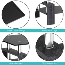 Load image into Gallery viewer, Gymax Rectangular Glass Coffee End Side Table w/ Shelf Living Room Furniture Black