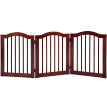 Load image into Gallery viewer, Gymax 24'' 3 Panel Folding Freestanding Wood Pet Dog Safety Gate Z Shape Fence Doorway