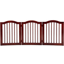 Load image into Gallery viewer, Gymax 24'' 3 Panel Folding Freestanding Wood Pet Dog Safety Gate Z Shape Fence Doorway