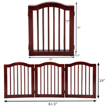 Load image into Gallery viewer, Gymax 24'' 3 Panel Folding Freestanding Wood Pet Dog Safety Gate Z Shape Fence Doorway