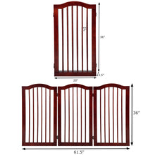 Load image into Gallery viewer, Gymax 36'' 3 Panel Folding Freestanding Wood Pet Dog Safety Gate Z Shape Fence Doorway