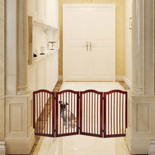 Load image into Gallery viewer, Gymax 36'' 4 Panel Folding Freestanding Wood Pet Dog Safety Gate Z Shape Fence Doorway