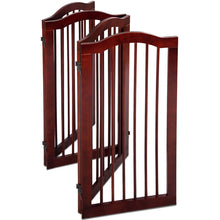 Load image into Gallery viewer, Gymax 36'' 4 Panel Folding Freestanding Wood Pet Dog Safety Gate Z Shape Fence Doorway