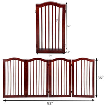 Load image into Gallery viewer, Gymax 36'' 4 Panel Folding Freestanding Wood Pet Dog Safety Gate Z Shape Fence Doorway