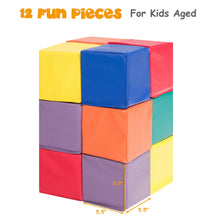 Load image into Gallery viewer, Gymax 12-Piece 5.5'' Soft Foam Building Blocks Colorful Soft Play Set Gift For Toddlers