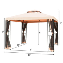 Load image into Gallery viewer, Gymax 10x10ft Metal Gazebo W/ Mosquito Netting Canopy Gazebo 2 Tier Vented Gazebo Top