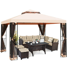 Load image into Gallery viewer, Gymax 10x10ft Metal Gazebo W/ Mosquito Netting Canopy Gazebo 2 Tier Vented Gazebo Top
