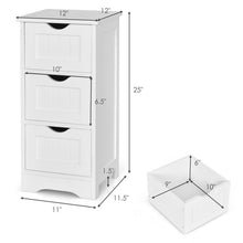 Load image into Gallery viewer, Gymax Bathroom Floor Cabinet Wooden Free Standing Storage Side Organizer W/3 Drawers