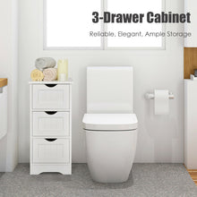 Load image into Gallery viewer, Gymax Bathroom Floor Cabinet Wooden Free Standing Storage Side Organizer W/3 Drawers