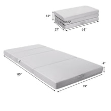 Load image into Gallery viewer, Gymax 4'' Twin XL Size Foam Folding Mattress Sofa Bed Guests Floor Mat Carrying Handles