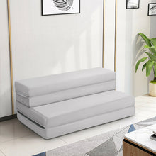 Load image into Gallery viewer, Gymax 4'' Twin XL Size Foam Folding Mattress Sofa Bed Guests Floor Mat Carrying Handles