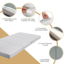 Load image into Gallery viewer, Gymax 4'' Twin XL Size Foam Folding Mattress Sofa Bed Guests Floor Mat Carrying Handles