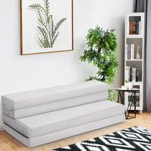 Load image into Gallery viewer, Gymax 4'' Queen Size Foam Folding Mattress Sofa Bed Guests Floor Mat Carrying Handles