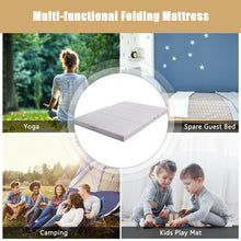 Load image into Gallery viewer, Gymax 4'' Queen Size Foam Folding Mattress Sofa Bed Guests Floor Mat Carrying Handles