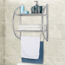 Load image into Gallery viewer, Gymax Wall Mount Shower Organizer Holder 2-Tier Bathroom Rack Storage Toilet Towel Bar