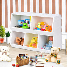 Load image into Gallery viewer, Gymax Kids Toy Box Storage Cabinet Flexible Stackable Bookcase Shelf Rack Organizer