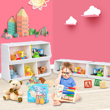 Load image into Gallery viewer, Gymax Kids Toy Box Storage Cabinet Flexible Stackable Bookcase Shelf Rack Organizer