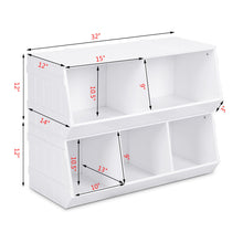 Load image into Gallery viewer, Gymax 2 Set Kids Toy Box Storage Cabinet Flexible Stackable Bookshelf Rack Organizer