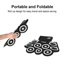 Load image into Gallery viewer, Gymax Electronic Roll Up Drum Set Silicone Rechargeable w/Foot Pedals Sticks