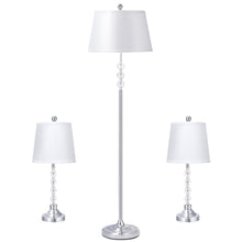 Load image into Gallery viewer, Gymax 3-Piece Lamp Set 2 Table Lamps 1 Floor Lamp Chrome Finished Modern Home Bedroom