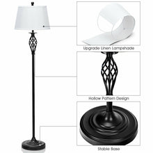 Load image into Gallery viewer, Gymax 3-Piece Lamp Set 2 Table Lamps 1 Floor Lamp Fabric Shades Living Room Bedroom