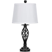 Load image into Gallery viewer, Gymax 3-Piece Lamp Set 2 Table Lamps 1 Floor Lamp Fabric Shades Living Room Bedroom