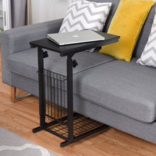 Load image into Gallery viewer, Gymax Height Adjustable Sofa Side Table Snack End Slide Under Table Rolling Casters