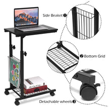 Load image into Gallery viewer, Gymax Height Adjustable Sofa Side Table Snack End Slide Under Table Rolling Casters