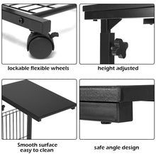 Load image into Gallery viewer, Gymax Height Adjustable Sofa Side Table Snack End Slide Under Table Rolling Casters
