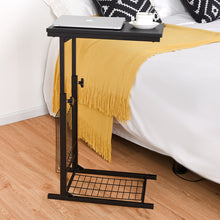 Load image into Gallery viewer, Gymax Height Adjustable Sofa Side Table Snack End Slide Under Table Rolling Casters