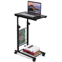 Load image into Gallery viewer, Gymax Height Adjustable Sofa Side Table Snack End Slide Under Table Rolling Casters
